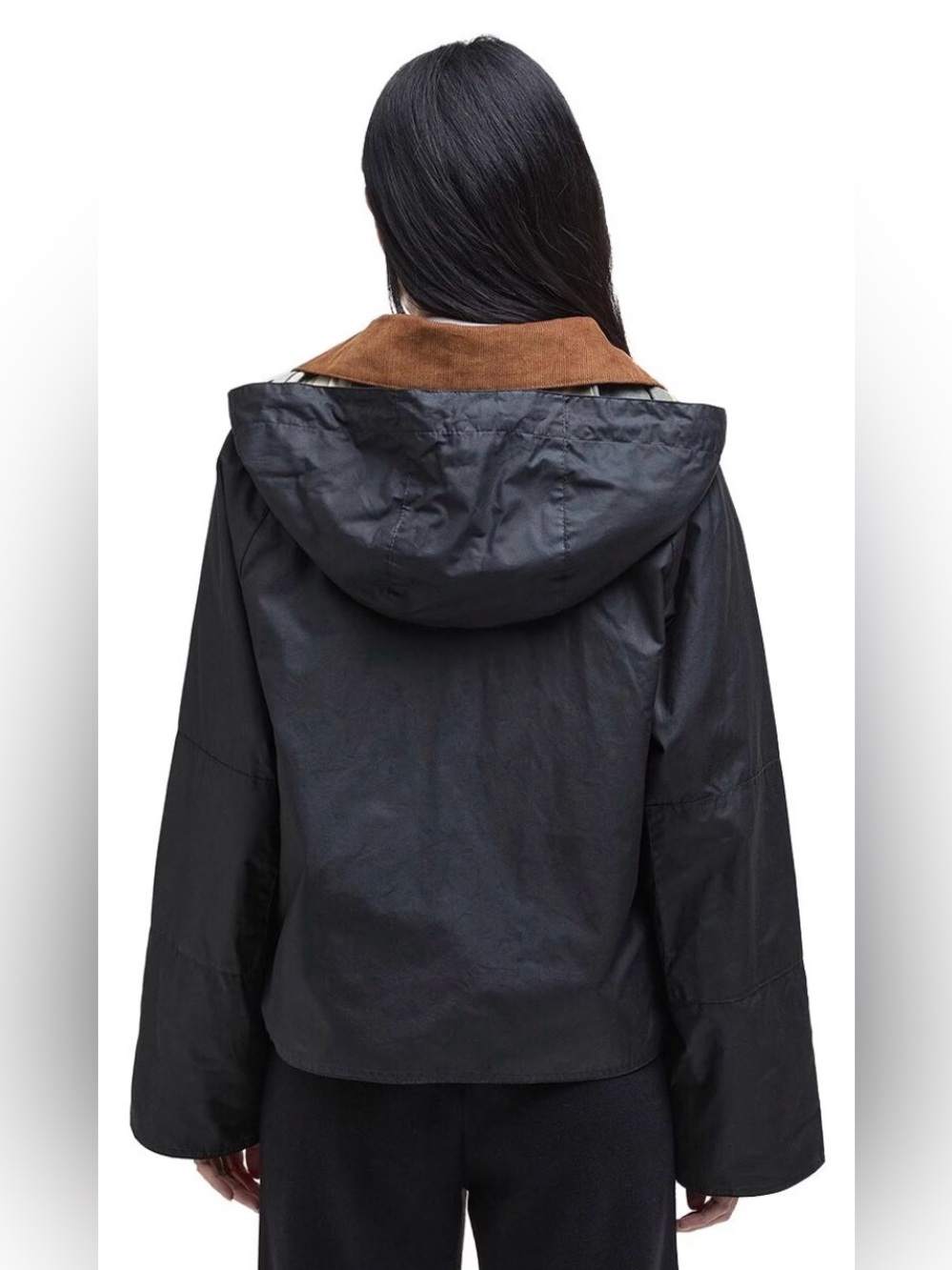 Barbour ERMA Black Lightweight WAX Jacket US 6 CURRENT $500 - Picture 4 of 11